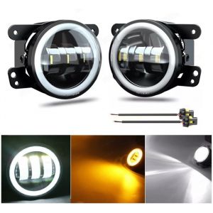 2 Feux Avant Antibrouillard LED 12V 30W Feux Diurnes Clignotant Pare-chocs Compatible avec Peugeot 107 207 307 407 607 4007