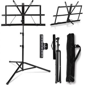 Pupitre de Musique Pliable - Support de partitions 2 en 1 &agrave; double Usage - Support de Musique Pliable avec Sac de Voyage