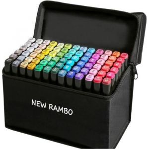 Feutres - Marqueurs 80 Couleurs &agrave; Feutres Alcool Double Pointe Marqueurs Permanents Marker de Animation Art Esquisse