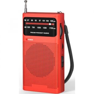 Radio PortableAM(MW)/FM Radio a Pile Mini Transistor Radio de Poche avec Excellente Réception Excellente Qualité Sonore13cm(AA)