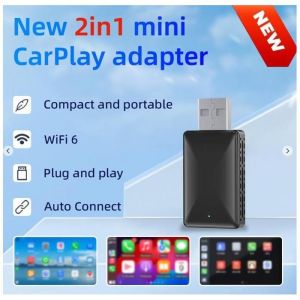 Carplay sans fil Adaptateur sans fil Apple 2 en 1 CarPlay Mini Box Adaptateur de voiture pour Mercedes Benz Audi Mazda Kia Toyota
