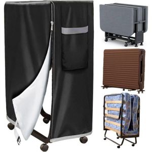 Housse de rangement pour lit pliant r&eacute;glable &eacute;tanche anti-poussi&egrave;re housse de protection multifonctions int&eacute;rieur ext&eacute;rieur housse