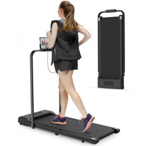 Tapis de Course pliable - BIGZZIA - Tapis de marche - Motorisé 10 Km/h - 0.75HP - Écran LCD - Ultra Fin et Silencieux - Noir