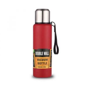 GOURDE BIDONRed-1L--Bouteille isotherme en acier inoxydable 1 litre Thermos pour le th Portable grande capacit isole GOURDE