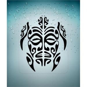 Autocollant - Tribal - Tortue - 80mm x 65mm - Vinyle adh&eacute;sif - R&eacute;sistant &agrave; la pluie et au soleil