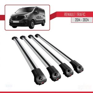 Compatible avec Renault Trafic 3 (X82) 2015-2025 ACE-1 Barres de Toit Railing Porte-Bagages de Voiture Gris Alu 4 Barres