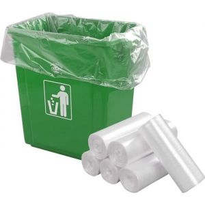 Sacs Poubelle Transparent 5 Rouleaux - Sachet Poubelle Rectangulaire - 15 Litre