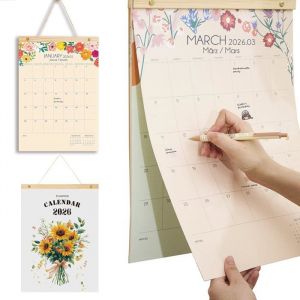 Calendrier Mural 2026 - Calendriers Muraux Familial Planning Mensuel - Pour La Maison Ou Le Bureau - Agenda Planning Organisateur