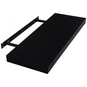 WOLTU Étagère murale cube en MDF Étagère pour livres-CD-DVDÉtagère à fixation invisible80x22.9x3.8cmNoir