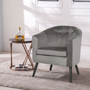 MIPAN.Fauteuil Scandinave de Salon avec Accoudoirs et Dossier -  Canap&eacute; Rembourr&eacute;e &Eacute;paisse -1 Personne - Gris fonc&eacute;