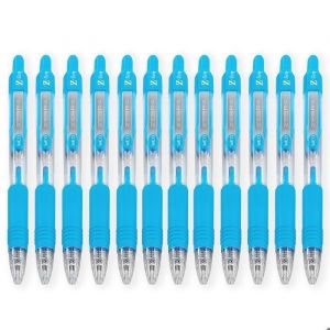 Stylo à bille rétractable Zebra Z-Grip Mini - 10 mm - Bleu clair - Paquet de 12