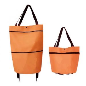 Sac de courses pliable avec roulettes Caddie sac à roulettes pliable réutilisable multifonction sac fourre-tout de