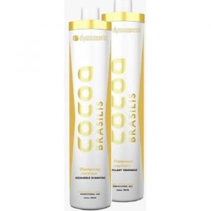 Lissage br&eacute;silien - COCOA BRASILIS - 2 x 1 L - Shampoing clarifiant - Traitement lissant - Tous types de cheveux