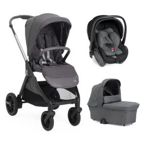 CHICCO - Poussette Trio Bellagio 2 + Si&egrave;ge auto First Seat Recline + Nacelle Flexi Black Satin