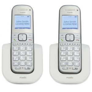Fysic FX-9000 DUO - T&eacute;l&eacute;phone sans fil s&eacute;nior grandes touches avec 2 combin&eacute;s blanc
