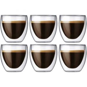 TD&reg; Coffret De 6 Tasse &Agrave; Caf&eacute;-Expresso-Espresso En Verre - 80Ml  Set-Tasses &Agrave; Caf&eacute; Double Paroi Tasse Expresso Originale.