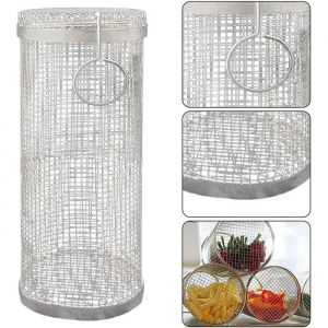 Grille de Barbecue Grille de Barbecue Ronde Universelle en Acier Inoxydable Grille de Barbecue Panier de grillades(2Pcs