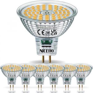 MR16 LED 12V GU5.3 Blanc Chaud 5W Ampoule Equivalent &agrave; 35W Halog&egrave;ne Lampe GU 5.3 2700K 400 Lumen Spot 120&deg;Faisceaux Lot de 6