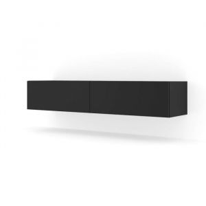 Meuble TV Mural Noir mat 140x40x30 cm Bingo meuble Hi-fi sideboeard commode à suspendre