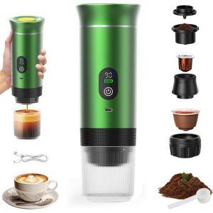 Cafeti&egrave;re Portable 3 en 1Rechargeable Cafeti&egrave;re Portable de Voyage12V Expresso Machine a Cafe pour Capsule Caf&eacute; Moulu