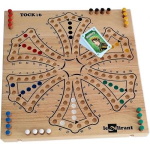 Jeu de TOC ou Tock XL Le D&eacute;lirant 40x40 cm en Bois Massif - 2 &agrave; 6 Joueurs