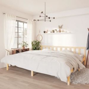 JILL - MEUBLE Cadre de lit Bois de pin massif 200x200 cm Pour chambre[1085]