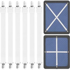 6 Pièces Tendeur Drap Housse Attache Drap Housse Réglable Sangle Drap Housse Elastique Drap Housse pour Draps Matelas