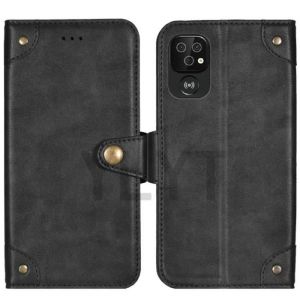 TienJueShi Noir Magnétique Premium Cuir Housse Flip Coque TPU Silicone Case Pour Doro 8100 8110 6.008 inch Étui Couverture Cover