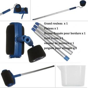 Rouleau Peinture avec Reservoir Rouleau de peinture Kit doutils pour peinture mur et plafond versez simplement votre peinture pou