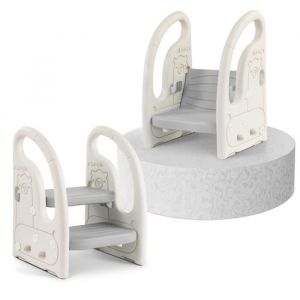 Marche Pied pour Enfant Tabouret 2 marches pour bébé Antidérapant.Parfait pour Salle de Bain Apprentissage de la propreté