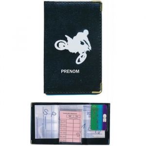 Pochette Etui Protection Porte Carte Grise - papiers voiture - permis de conduire Moto cross personnalisé avec prenom ou surnom