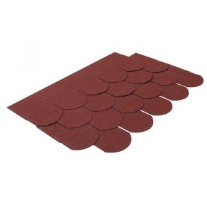 Bardeaux bitum&eacute;s toiture Shingle queue de castor &ndash; Bardeaux bitumineux pour abri de jardin/garage&ndash; Rouge &ndash; 3 m&sup2; &ndash; Lot de 21 bardeau