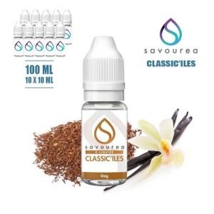 E-liquide SAVOUREA 100ML saveur TABAC CLASSIC ILES avec 3MG de nicotine (10x10ML) - (e-liquide id : PRD904)