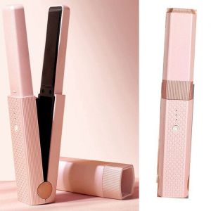 Fer &agrave; lisser 2 en 1 - CUNEARY - Mini fer &agrave; lisser sans fil - Rechargeable USB-C - 3 niveaux de temp&eacute;rature