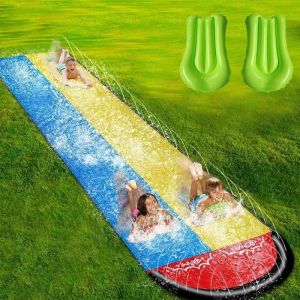 Tapis De Glisse Toboggan Toboggan Aquatique Jardin avec Spray Et Coussin De Protection Gonflable pour Gar&ccedil;ons Filles Arrosage 235
