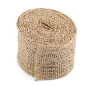 EBTOOLS rouleau de ruban de toile de jute 1M / 3M / 5M décor de mariage rustique Jute naturel jute toile de jute ruban ruban
