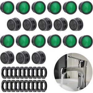 Lot de 20 a&eacute;rateurs de robinet pi&egrave;ces de rechange avec joint de cache de robinet limiteur de d&eacute;bit insert de filtre
