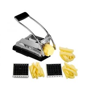 Coupe-frites - Essentiel - 3 grilles - Acier plastique caoutchouc - Fixation ventouse