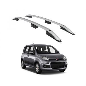Rails de Toit Barres Set Cross Rail TURTLE CROWN pour FIAT PANDA 319 2012 - 2024 (HATCHBACK) Argent