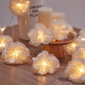 2m 10leds - USB blanche guirlande lumineuse LED orchidée éclairage Floral de vacances Vase de fleurs décor