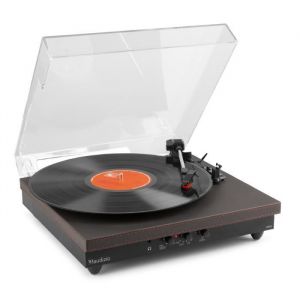 Tourne disque vinyle Bluetooth avec Haut-Parleurs Intégrés - Fenton RP113B - Cuir Noir - 33 45 et 78 Tours