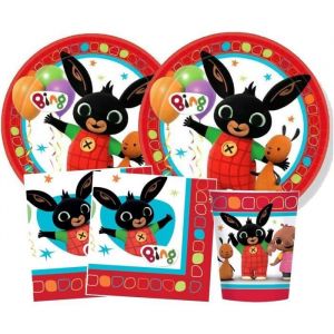 Kit De F&ecirc;te DAnniversaire &Eacute;cologique Bing (8 Assiettes 8 Tasses 16 Serviettes)[u2791]