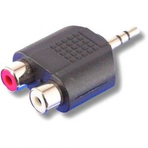 Adaptateur audio Jack 35 stéréo mâle - SVD Pro - 2 RCA femelle - Noir - Câble audio