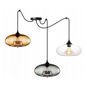Light-Home Madrid Spider Abat Jour Suspension Luminaire Lustre Araignée - Moderne -Metal et Verre - À 3 Lumières - Mix