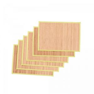 Set de table tiss&eacute; en bambou LOT DE 6 BA 33x48 beige et vert