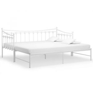 Canapé-lit extensible VIDAXL - Vintage - 90x200 cm - Blanc métal - Pour 2 personnes