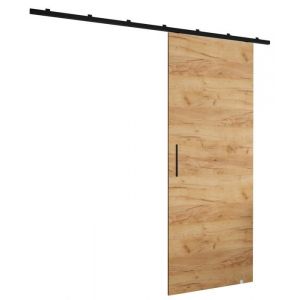 Portes coulissantes avec rail - ABIKSMEBLE Zonda I - syst&egrave;me de porte coulissante int&eacute;rieur suspendu 204 x 80 cm ch&ecirc;ne craft dor&eacute;