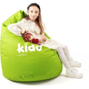 Diablo Pouf Poire Beanbag pour Enfants Pouf avec Remplissage Fauteuil de Jeu avec des Perles Polyester 110 x 80 x 80 cm (Vert)