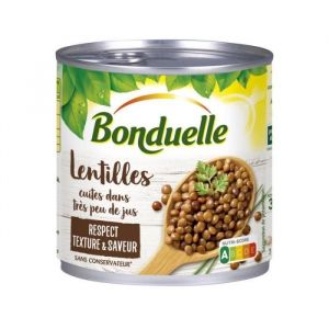 BONDUELLE - Lentilles Cuites Dans Très Peu De Jus 265G - Lot De 4