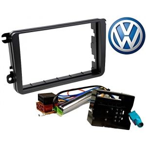 Façade Autoradio 2 DIN - Volkswagen - Adaptateur ISO - Support Fakra - Universel - Noir